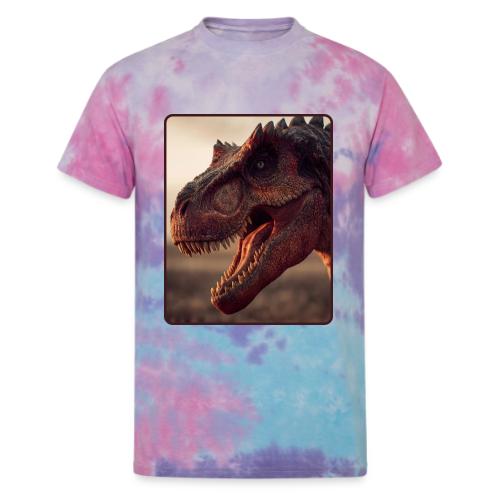 T Rex Roaring Close-Up Design - Unisex Tie Dye T-Shirt
