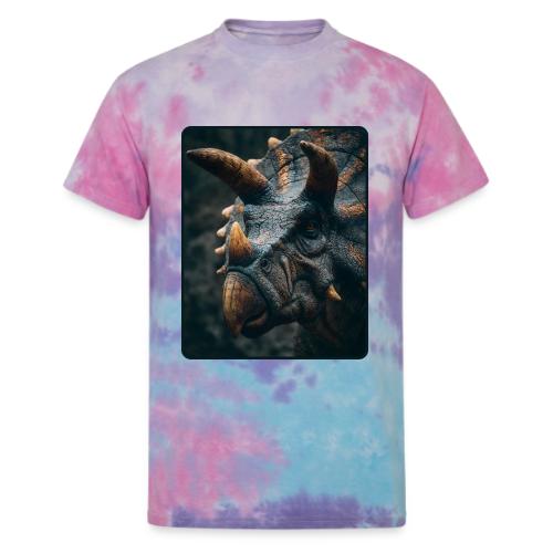 Triceratops Detailed Portrait Design - Unisex Tie Dye T-Shirt