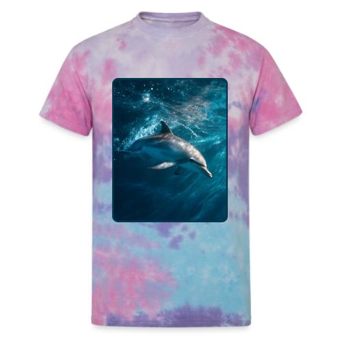 Dolphin Sunlit Ocean Serenity Design - Unisex Tie Dye T-Shirt