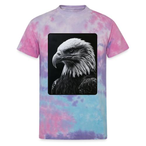 Black White Bald Eagle Design - Unisex Tie Dye T-Shirt
