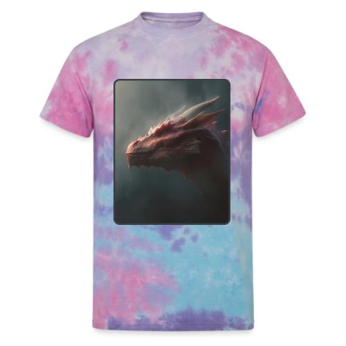 Red Dragon Fog Portrait Design - Unisex Tie Dye T-Shirt