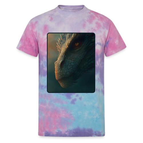 Golden Eye Dragon Close-Up Design - Unisex Tie Dye T-Shirt