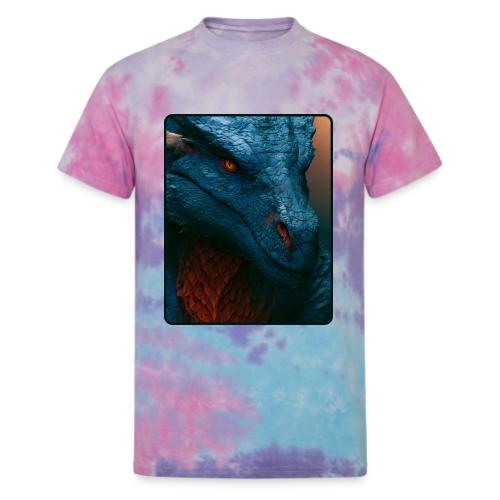 Turquoise Dragon Fire Eye Design - Unisex Tie Dye T-Shirt
