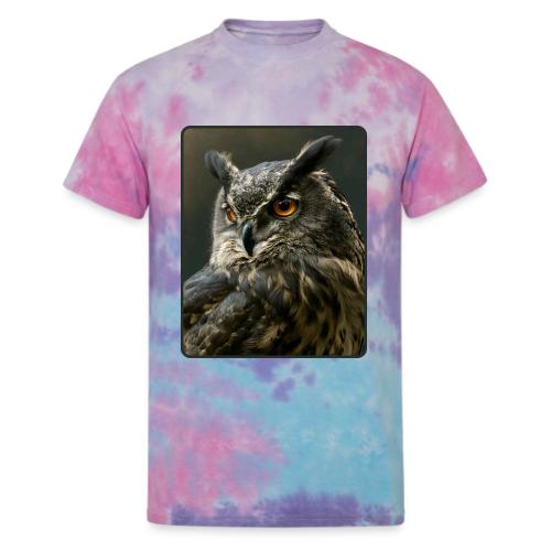 Eurasian Eagle Owl Portrait Design - Unisex Tie Dye T-Shirt