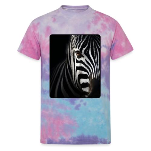Zebra High Contrast Portrait Design - Unisex Tie Dye T-Shirt