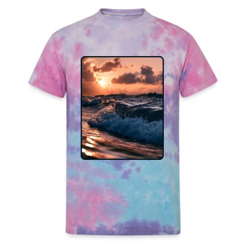 Golden Sunset Ocean Wave - Unisex Tie Dye T-Shirt