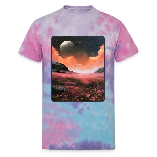 Moonlit Fantasy Flower Landscape - Unisex Tie Dye T-Shirt
