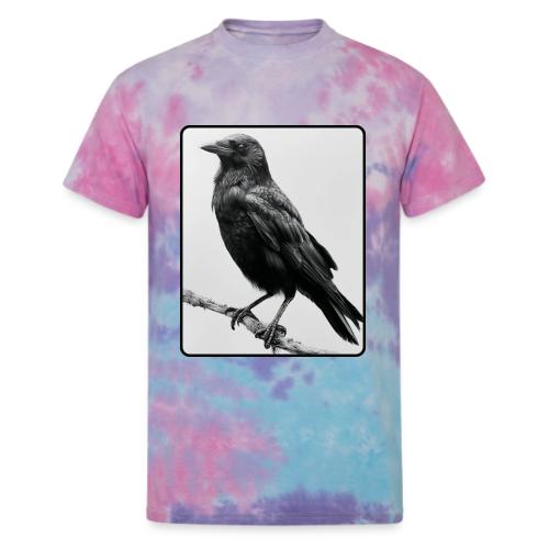 Raven Black and White Art Design - Unisex Tie Dye T-Shirt