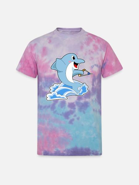 Dolphin Water Ski - Unisex Tie Dye T-Shirt - cotton candy