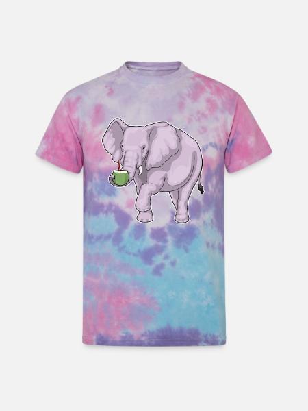 Elephant Coconut - Unisex Tie Dye T-Shirt - cotton candy