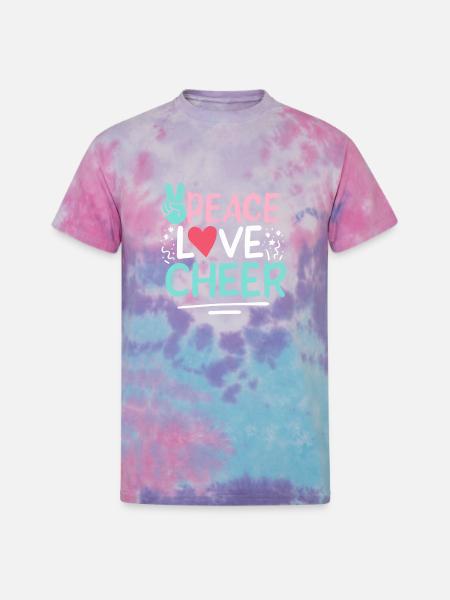 Peace Love Cheer - Unisex Tie Dye T-Shirt - cotton candy