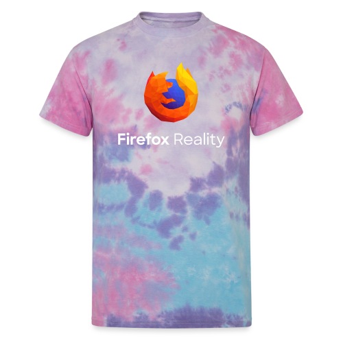 Firefox Reality - Transp., Vertical, White Text - Unisex Tie Dye T-Shirt