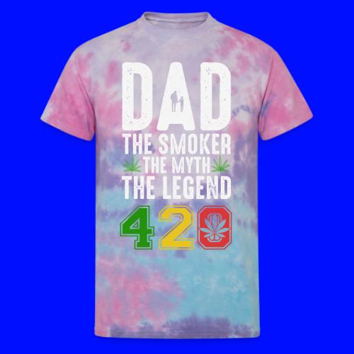Gleeful Smoking dad The smoker the myth the legend - Unisex Tie Dye T-Shirt