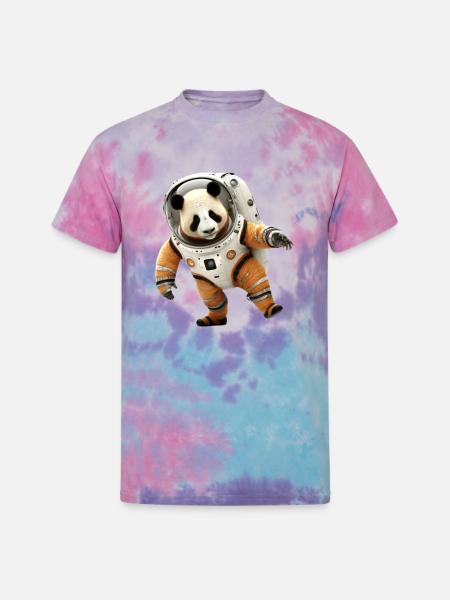 Panda Astronauts Suit - Unisex Tie Dye T-Shirt - cotton candy