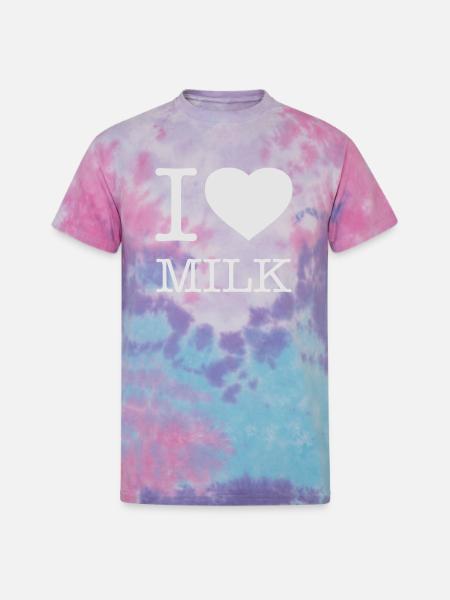 I LOVE MILK - Unisex Tie Dye T-Shirt - cotton candy