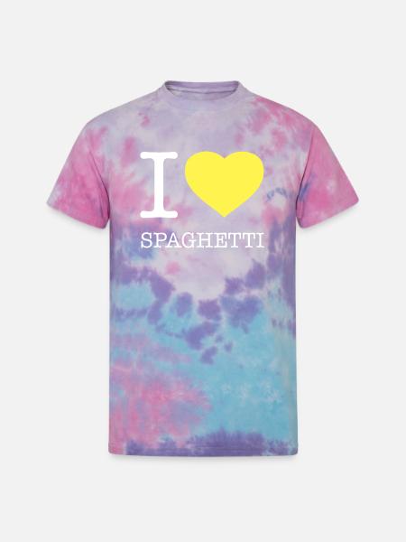 I LOVE SPAGHETTI - Unisex Tie Dye T-Shirt - cotton candy