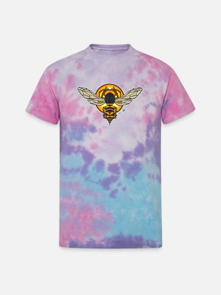 Sunlit Hornet Emblem - Unisex Tie Dye T-Shirt - cotton candy