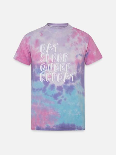 Eat Sleep Queef Repeat - Unisex Tie Dye T-Shirt - cotton candy