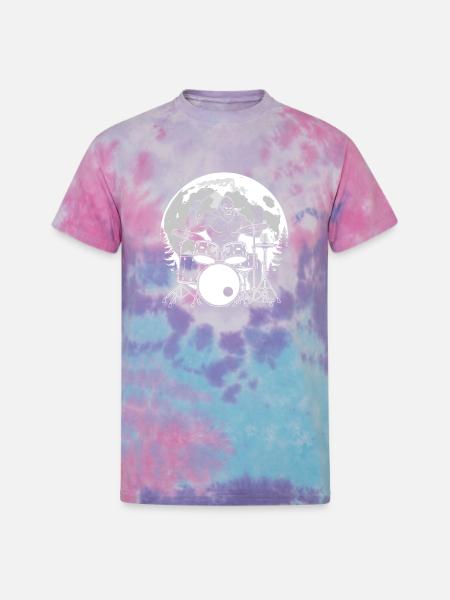 Bigfoot Drummer - Unisex Tie Dye T-Shirt - cotton candy