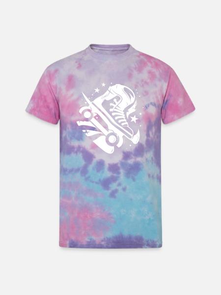Roller Skates Graphic - Unisex Tie Dye T-Shirt - cotton candy
