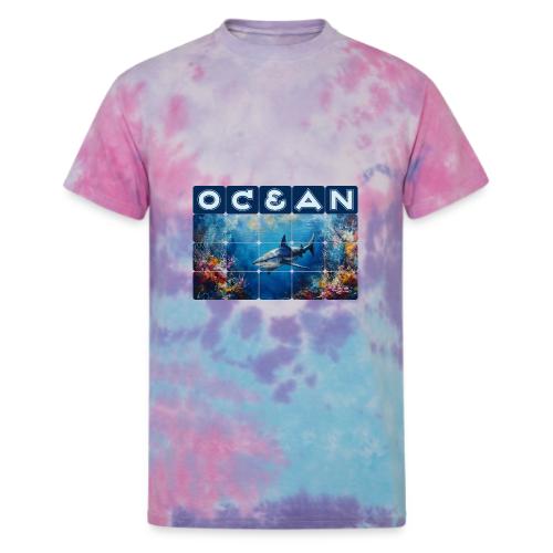 Ocean: Synthwave Shark - Unisex Tie Dye T-Shirt