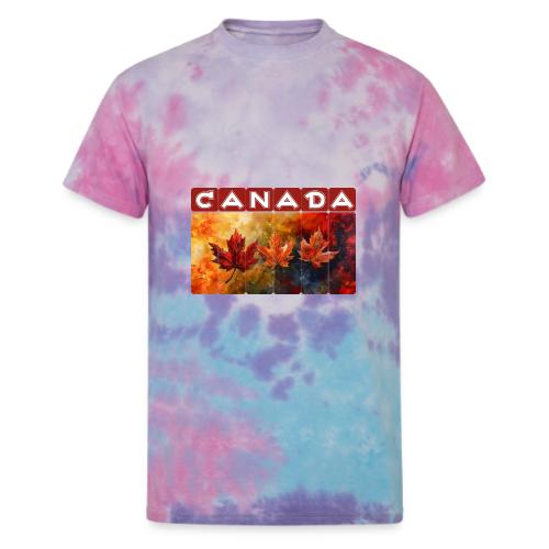 Painted Canada Leaves - Unisex Tie Dye T-Shirt