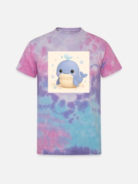 Bubble Whale - Unisex Tie Dye T-Shirt - cotton candy