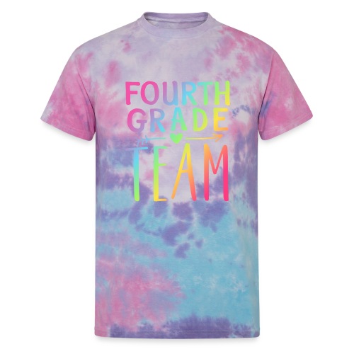 Fourth Grade Team Neon Rainbow Teacher T-Shirts - Unisex Tie Dye T-Shirt