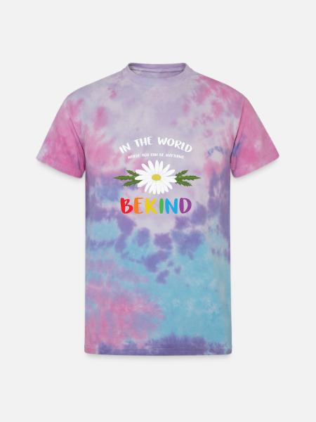 Be Anything Be Kind Pride - Unisex Tie Dye T-Shirt - cotton candy
