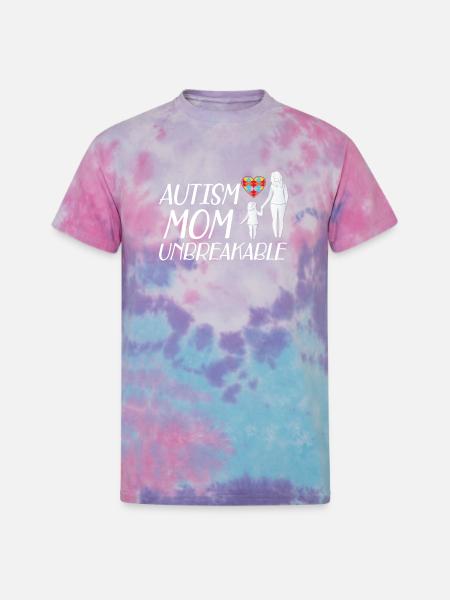 Autism Mom Unbreakable yellow - Unisex Tie Dye T-Shirt - cotton candy