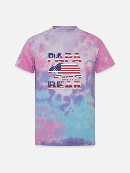 Papa with Bear - Unisex Tie Dye T-Shirt - cotton candy