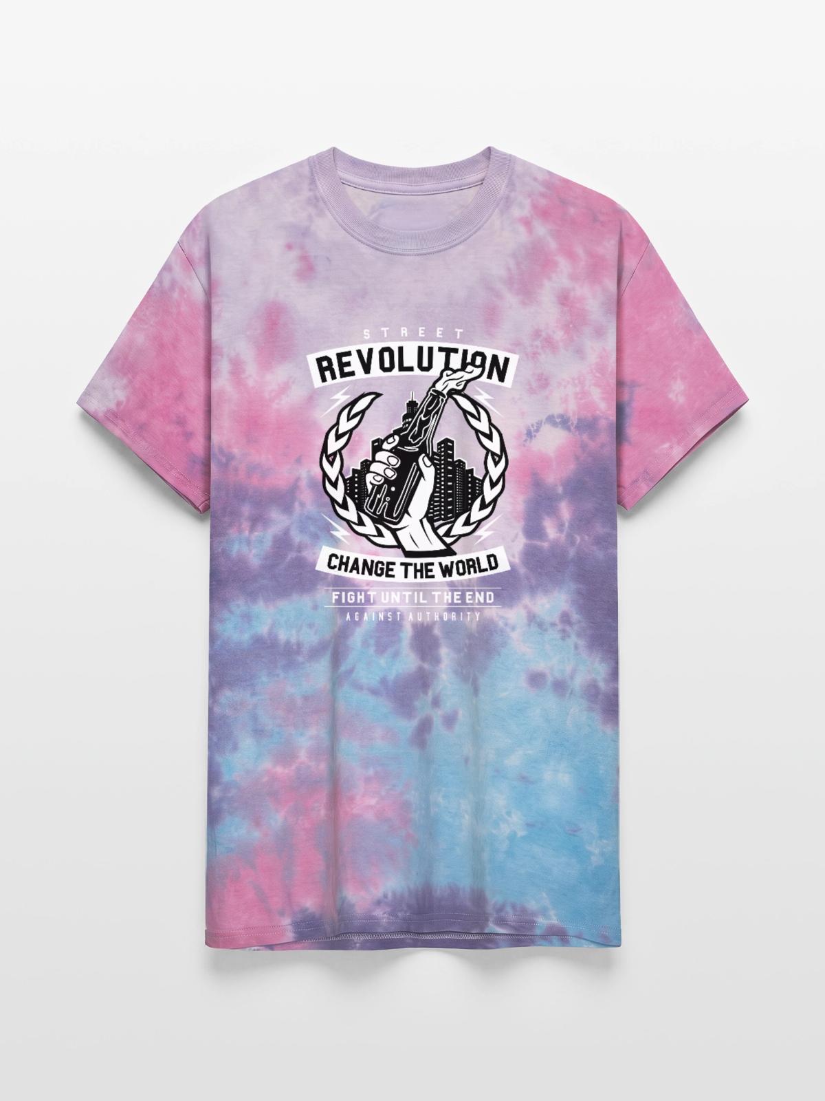 Street revolution - Unisex Tie Dye T-Shirt - cotton candy - Front