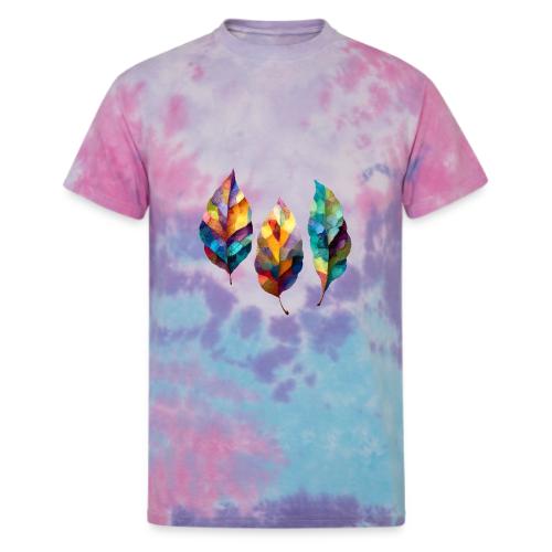 Art: Colorful Leaf Harmony - Unisex Tie Dye T-Shirt