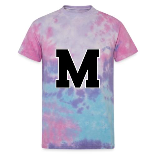 Varsity Letter M Collegiate Alphabet Art - Unisex Tie Dye T-Shirt