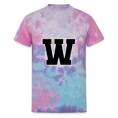 Varsity Letter W Collegiate Font Design - Unisex Tie Dye T-Shirt