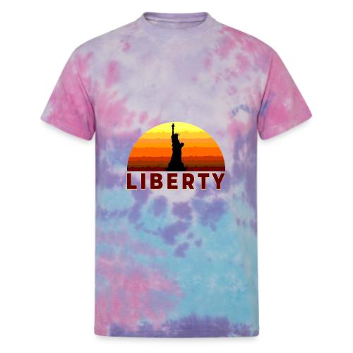 USA: Sunset Liberty Bold - Unisex Tie Dye T-Shirt