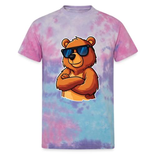 Cool Bear Sunglasses Cartoon Design - Unisex Tie Dye T-Shirt