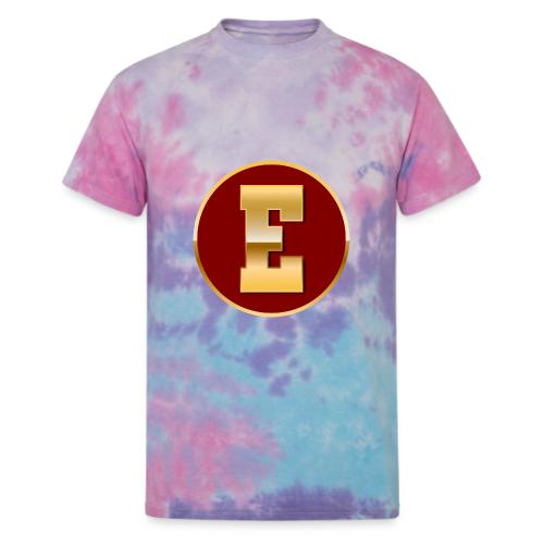 Letter E – Capital Varsity Alphabet Monogram - Unisex Tie Dye T-Shirt