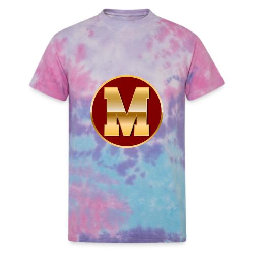 Letter M – Capital Varsity Alphabet Monogram - Unisex Tie Dye T-Shirt