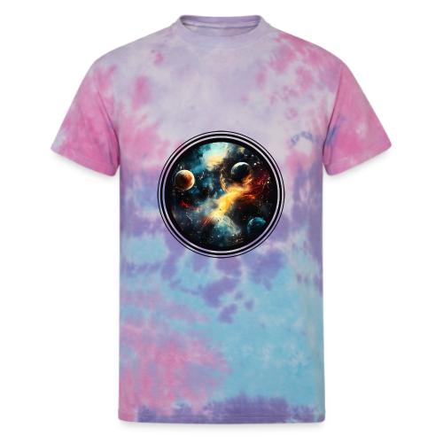 Painted Cosmos of Planets - Unisex Tie Dye T-Shirt