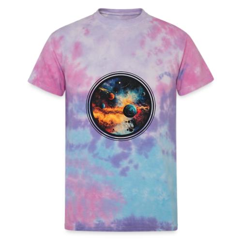 Cosmic Brush Planets - Unisex Tie Dye T-Shirt