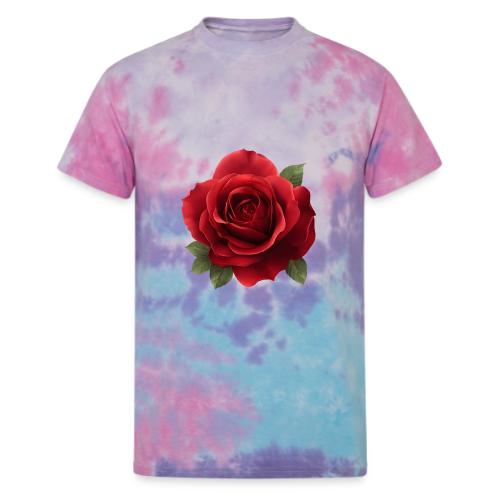 Rose: Crimson Bloom Elegance - Unisex Tie Dye T-Shirt