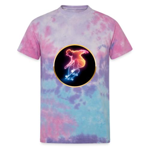 Skateboarding: Golden Trick Rider - Unisex Tie Dye T-Shirt