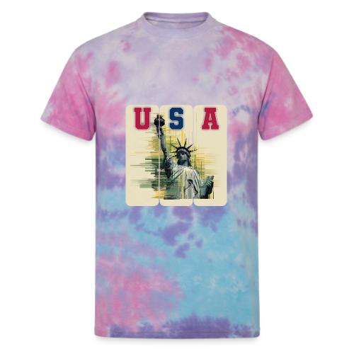 Art illustration of the Statue of Liberty - Unisex Tie Dye T-Shirt
