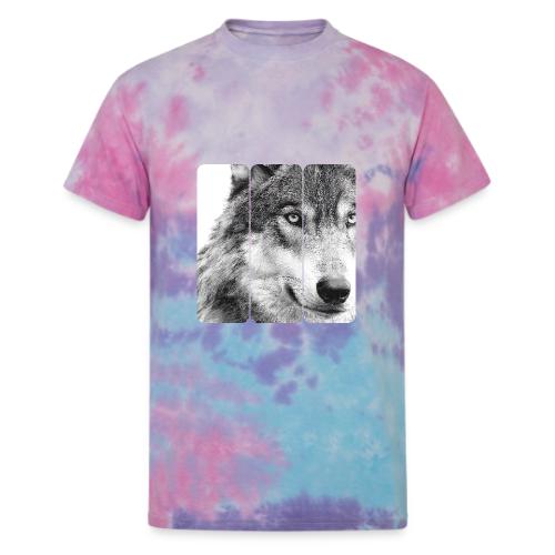 Wolf Face Triptych: Silent Alpha - Unisex Tie Dye T-Shirt