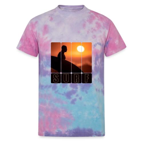 Surfing: Sunset Surf Panels - Unisex Tie Dye T-Shirt
