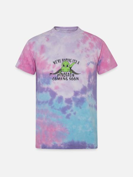 Prehistoric Peekaboo - Unisex Tie Dye T-Shirt - cotton candy