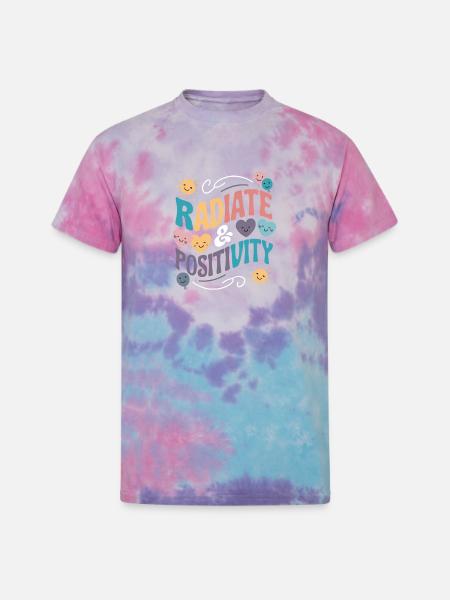 Radiate Positivity - Unisex Tie Dye T-Shirt - cotton candy