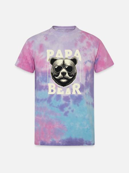 papa bear - Unisex Tie Dye T-Shirt - cotton candy