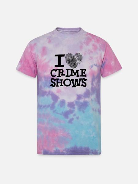 I Heart Crime Shows - Unisex Tie Dye T-Shirt - cotton candy